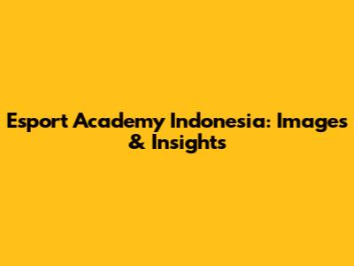 Esport Academy Indonesia: Images & Insights
